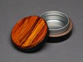 Small Pocket-sized Pill Box, Wood and Steel
