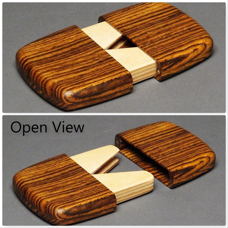 Cartera de madera personalizada o tarjetero elaborado con maderas exóticas imagen 2