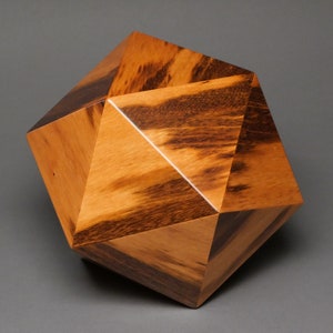 Unique Wood Cremation Urn for a Small Human or Pet up to 125 pounds, Original Design Tigerwood