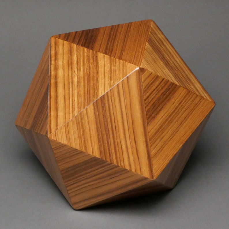 Unique Wood Cremation Urn for a Small Human or Pet up to 125 pounds, Original Design Teak