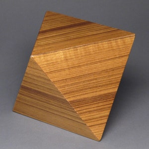 Geometric Cremation Urn for Small Human or Pet Ashes, Exotic Woods, 65 cu-in Teak