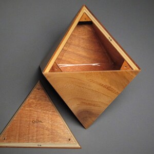 Geometric Cremation Urn for Small Human or Pet Ashes, Exotic Woods, 65 cu-in image 9