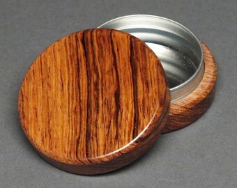Wood and Steel Pill Box with Optional Spirograph Engraving