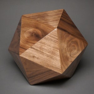 Unique Wood Cremation Urn for a Small Human or Pet up to 125 pounds, Original Design Walnut