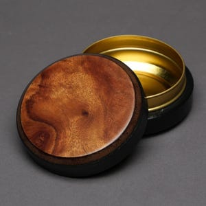 Large Wood and Steel Pill Box, 2 ounce capacity