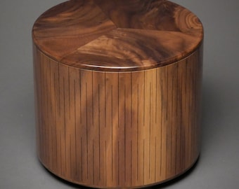 Modern Walnut Bentwood Urn for Small Human or Pet Ashes up to 95 pounds