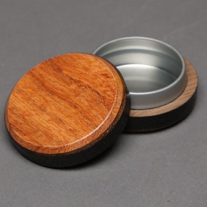 Small Pocket-sized Pill Box, Wood and Steel