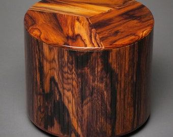 Unique Cocobolo Wood Urn for Small Human or Pet Ashes up to 95 pounds