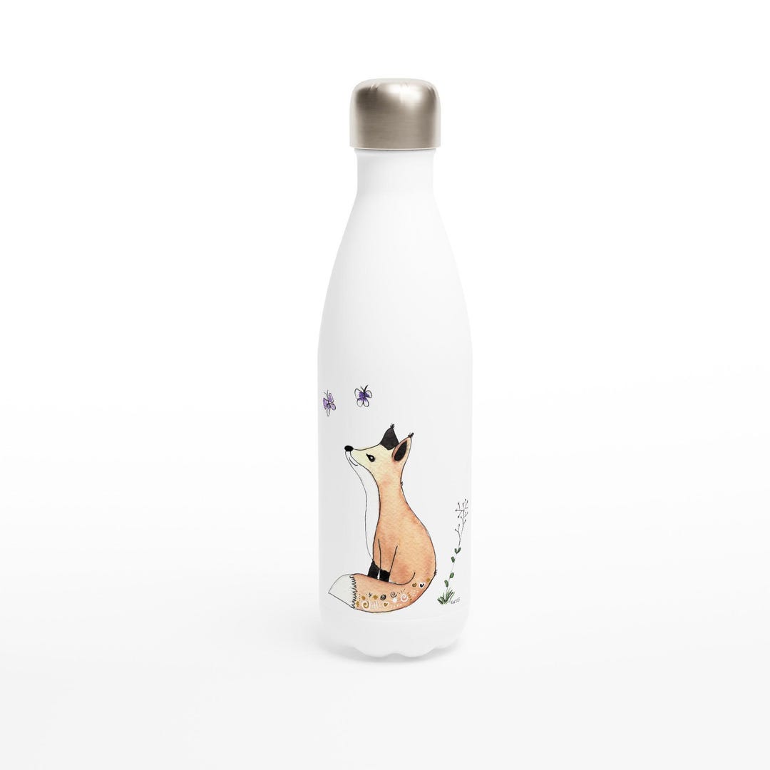 Whimsical Fox Stainless Steel Water Bottle 17oz Fox Design Etsy whimsical-fox-stainless-steel-water-bottle-17oz-fox-design-etsy