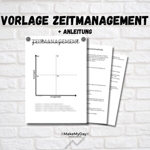 May include: A black and white printable worksheet with a time management matrix and instructions. The matrix has four quadrants labeled "Important" and "Urgent". The instructions include a time management method.