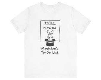 Magician Rabbit in Hat Graphic Tee: Funny Magic Lover Gift