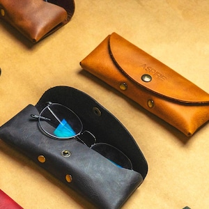 Personalized Handmade Genuine Leather Eyeglass Case, Elegant, Stylish, Complements Your Style, Unforgettable Gift