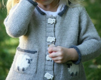 Baby Cardigan Knitting Pattern with Sheep Pockets • Sheepish Knitting Pattern PDF • Intermediate Knit Pattern