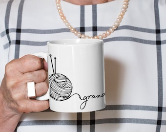 KNITTING GRANDMA MUG • Special Mug For Knitters • Knitting Gift • Present For Grandma