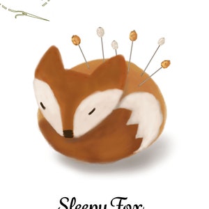 Pin Cushion Pattern • Sleepy Fox Pincushion PDF Sewing Pattern • DIY Gift for Sewists Easy Sewing Pattern