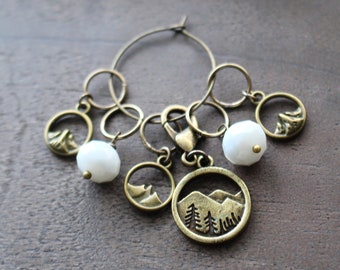 Snowy Mountains Stitch Markers • Winter Summit Inspired Knitting Accessory • Handmade Unique Knitting Gift Idea