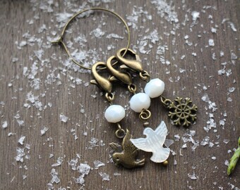 Set Winter Dove Progress Keeper para tejer • Elegante trío de accesorios para tejer • Regalo único para tejedores