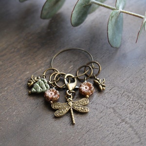 Dainty Dragonflies Stitch Marker Set • Nature Inspired Knitting Tools • Unique Gift for Mom