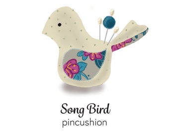 Sweet Song Bird Pincushion PDF Sewing Pattern • Pin Cushion Sewing Pattern • DIY Gift for Sewists  •  Easy Sewing Pattern