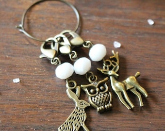 Woodland Animal Progress Keeper Trio for Knitting  •  Rabbit, Deer, Owl Stitch Markers • Unique Gift for Grandmothers