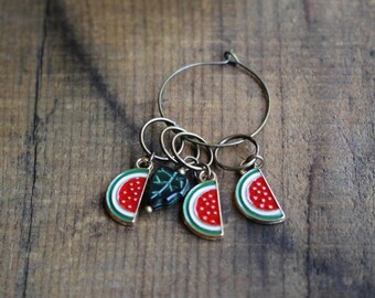 Watermelon Slice Stitch Marker Set for Knitting • Fruit Stitch Markers • Unique Gift for Knitters
