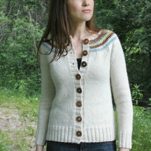 Women's Stripe Cardigan Pattern • Playful Stripes Adult Knitting Pattern PDF • Intermediate Knit Pattern