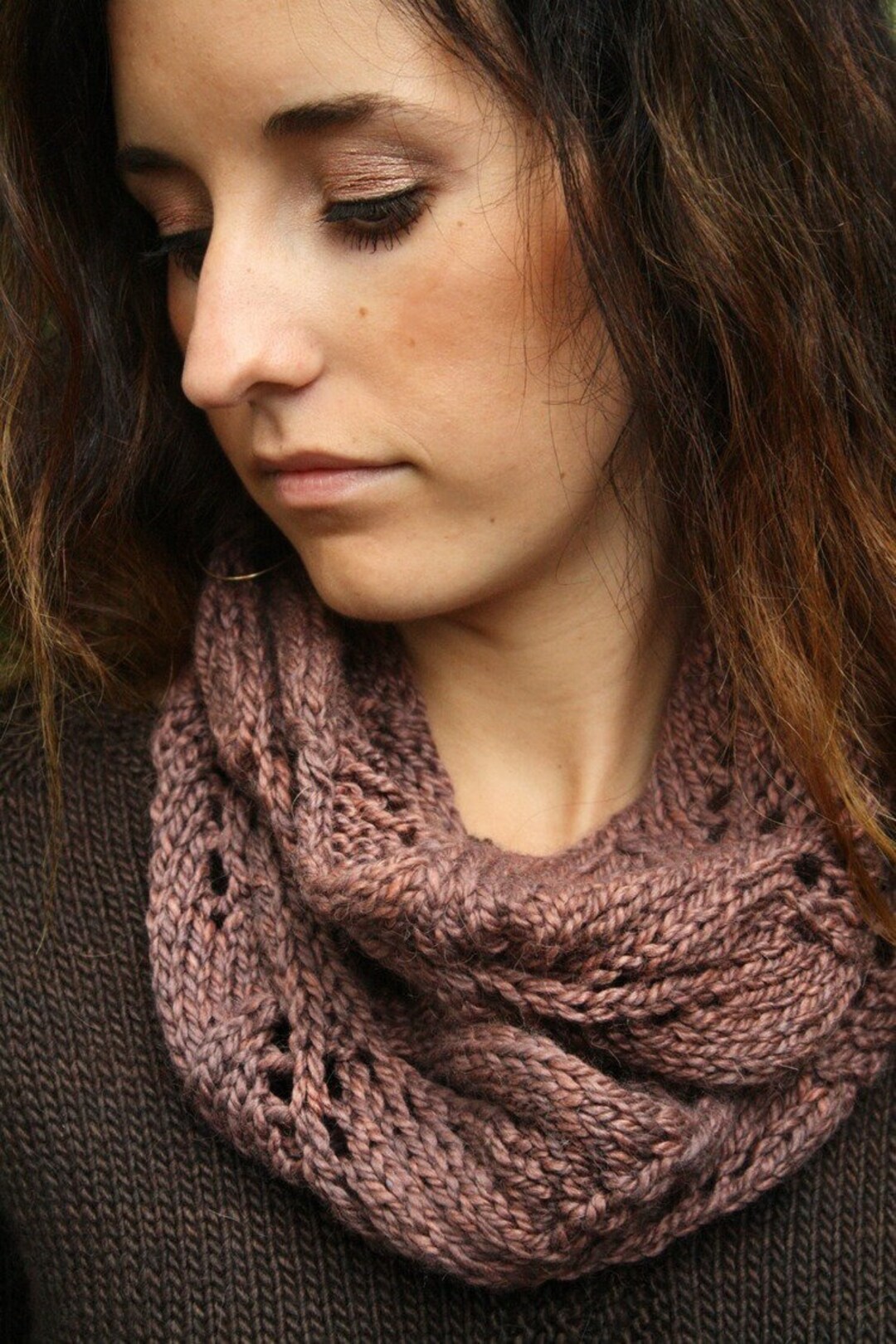 Bulky Leaf Scarf Pattern • Twin Leaf Loop Knitting Pattern PDF ...