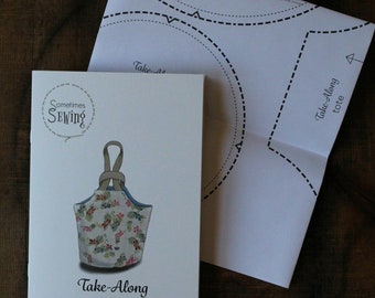 Patrón estampado para bolso de mano • Patrón de costura para bolso de mano reversible • Idea de regalo DIY • Regalos para costureras