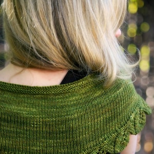 Leaf Border Shawlette Pattern • Cedar Leaf Shawlette Knitting Pattern PDF • Intermediate Knit Pattern