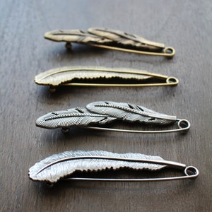 Feather Shawl Pins • Shawl Pin Accessory •  Antique Silver, Antique Gold Cardigan Closure • Unique Gift for Grandma / Present for Mom
