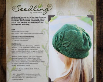 Beanie Knitting Pattern • Seedling Printed Knitting Pattern • Knitting Pattern Gift