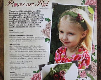 Baby Headband Knitting Pattern • Roses are Red / Violets are Blue Printed Knitting Pattern • Knitting Pattern Gift