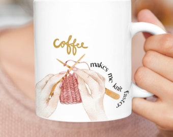 Grappige breimok • Ik brei sneller van koffie • Cadeau-idee voor breien