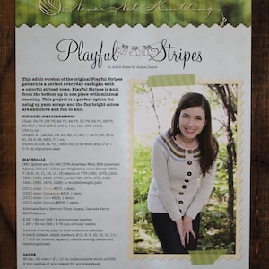 Stripe Sweater Knitting Pattern • Playful Stripes (Adult Sizes) Printed Knitting Pattern • Knitting Pattern Gift