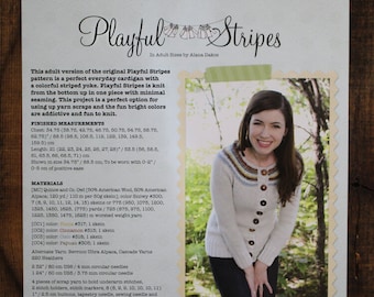 Stripe Sweater Knitting Pattern • Playful Stripes (Adult Sizes) Printed Knitting Pattern • Knitting Pattern Gift