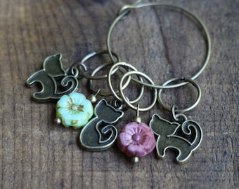 Playful Kittens Stitch Marker Set • Cat Stitch Markers For Knitting • Unique Gift for Mom