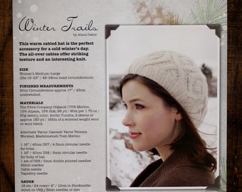 Beanie Knitting Pattern • Winter Trails Printed Knitting Pattern • Knitting Pattern Gift