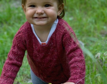 Baby Leaf Pullover Pattern • Early Autumn Knitting Pattern PDF • Intermediate Knit Pattern
