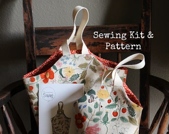 Take Along Tote Sewing DIY Kit and Pattern • Reversible Tote Bag Sewing Kit • Gift Idea For Seamstress