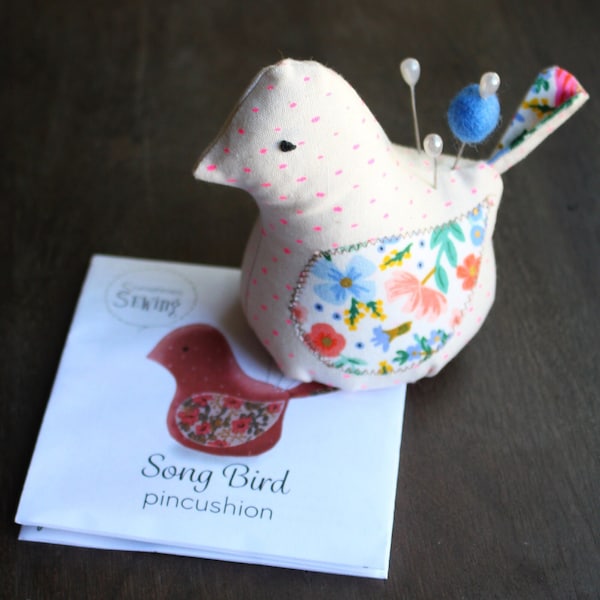 Song Bird Pincushion Sewing Kit with Instructions and Materials  •  Beginner DIY Sewing Kit • Gift for Sewist •  Gift for Mom