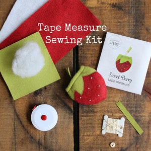 Strawberry Tape Measure Sewing Kit  • Sweet Berry Tape Measure Kit  • DIY Gift for Sewists