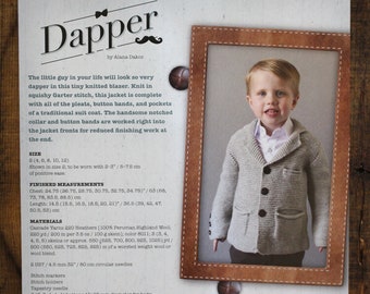 Boys Cardigan Knitting Pattern • Dapper Printed Knitting Pattern • Knitting Pattern Gift