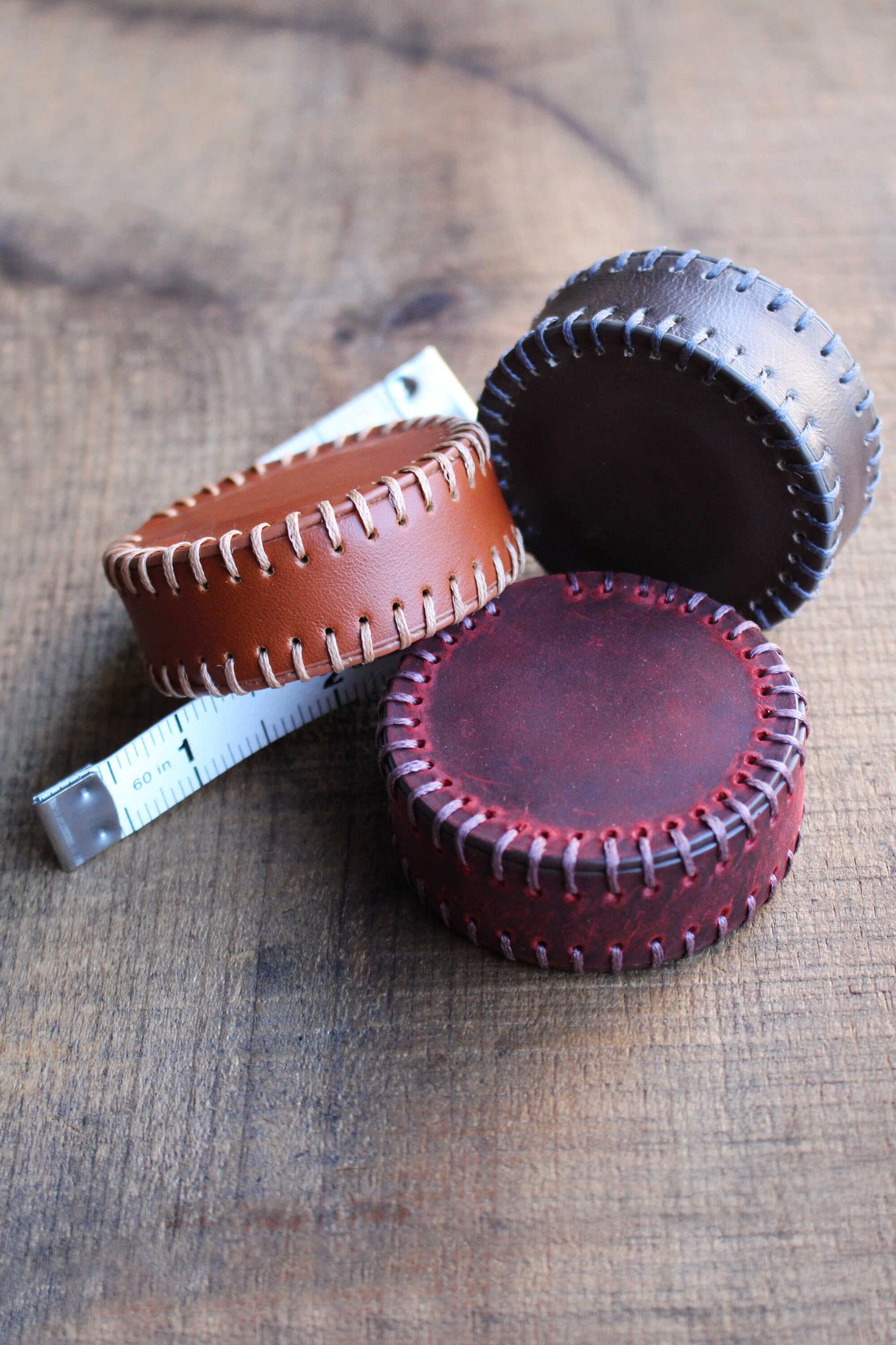 Never Not Knitting Hand-Stitched Leather Tape Measure