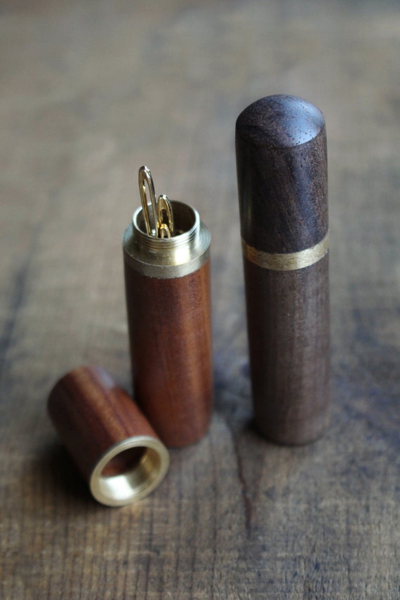 Wooden Tapestry Needle Case  •  Storage Case  •  Sandalwood Or Ebony Wood Sewing Gift • Unique Accessory for Knitters