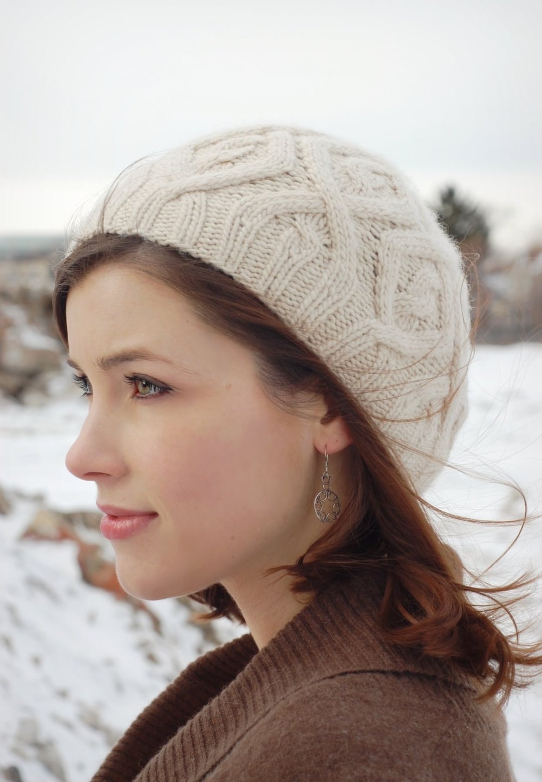 Women's Cabled Hat Knitting Pattern • Winter Trails Knitting Pattern ...