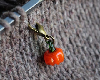 Pumpkin Progress Keeper for Knitting • Clasp Stitch Marker • Unique Gift for Mom