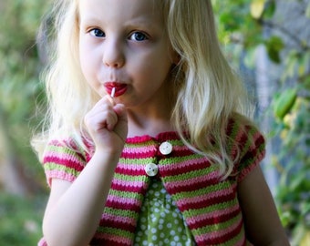 Striped Baby Short Sleeve Sweater Pattern • Chloe Knitting Pattern PDF • Beginners to Intermediate Knit Pattern