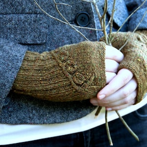 Fingerless Glove Pattern • Twigs and Willows Mitts Knitting Pattern PDF • Intermediate Knit Pattern