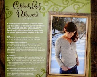 Pullover Knitting Pattern • Cabled Leaf Pullover Printed Knitting Pattern • Knitting Pattern Gift