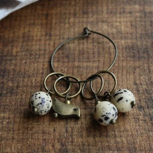 Speckled Eggs and Hatchling Stitch Marker Set for Knitting  • Cute Bird Stitch Marker Set • Unique Knitting Gift for Mom
